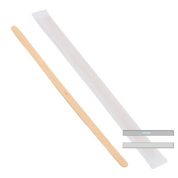 Individuell verpackter Kaffeerührer Holz